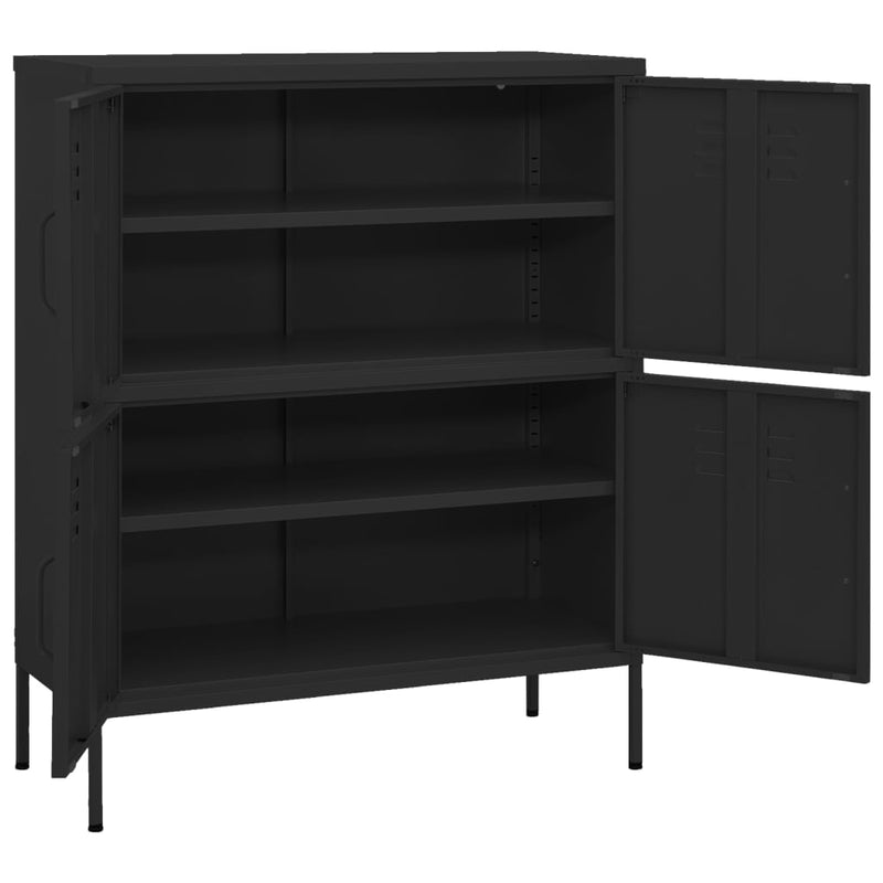Storage Cabinet Black 80x35x101.5 cm Steel Payday Deals
