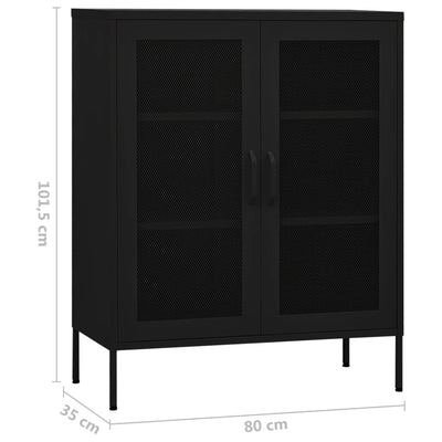 Storage Cabinet Black 80x35x101.5 cm Steel Payday Deals