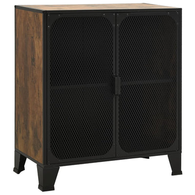 Storage Cabinet Rustic Brown 72x36x82 cm Metal and MDF Payday Deals