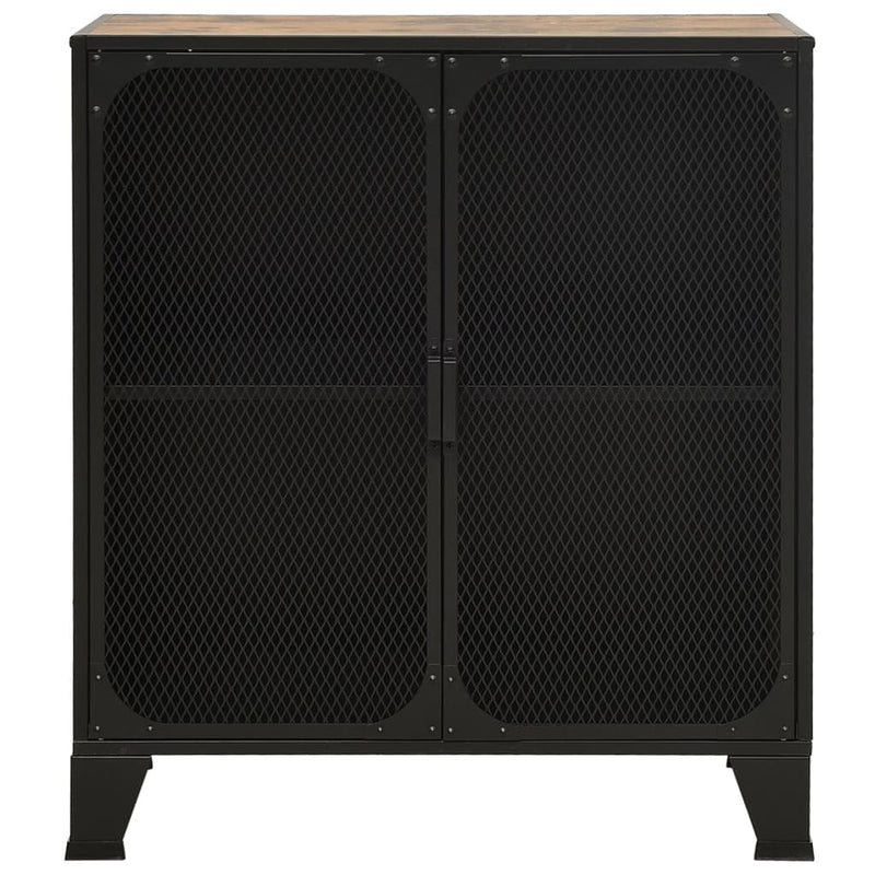 Storage Cabinet Rustic Brown 72x36x82 cm Metal and MDF Payday Deals