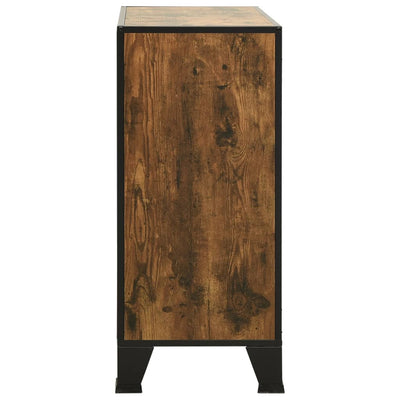 Storage Cabinet Rustic Brown 72x36x82 cm Metal and MDF Payday Deals