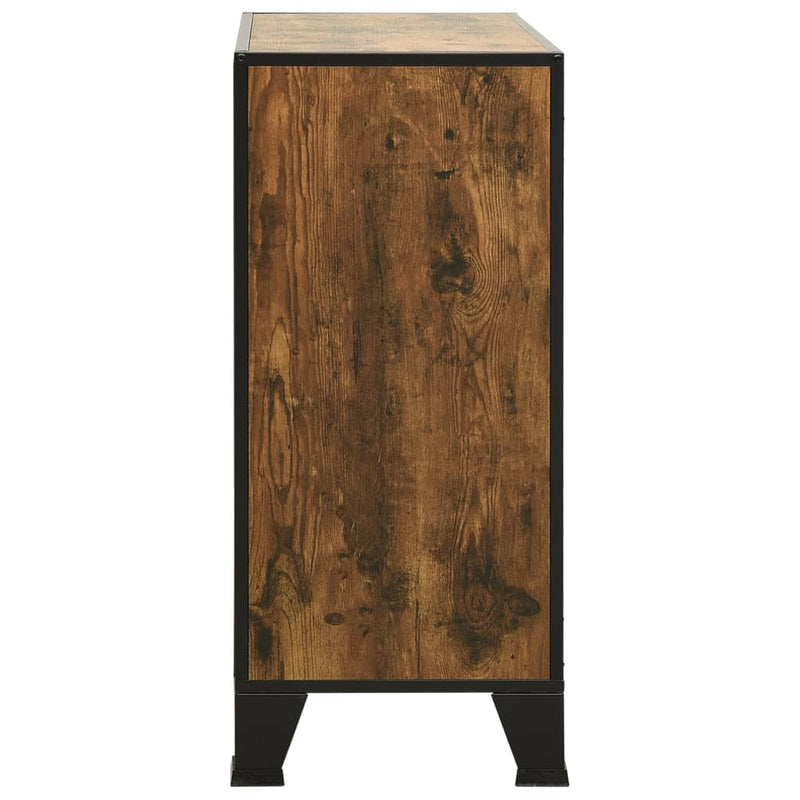 Storage Cabinet Rustic Brown 72x36x82 cm Metal and MDF Payday Deals