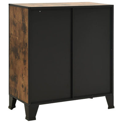 Storage Cabinet Rustic Brown 72x36x82 cm Metal and MDF Payday Deals