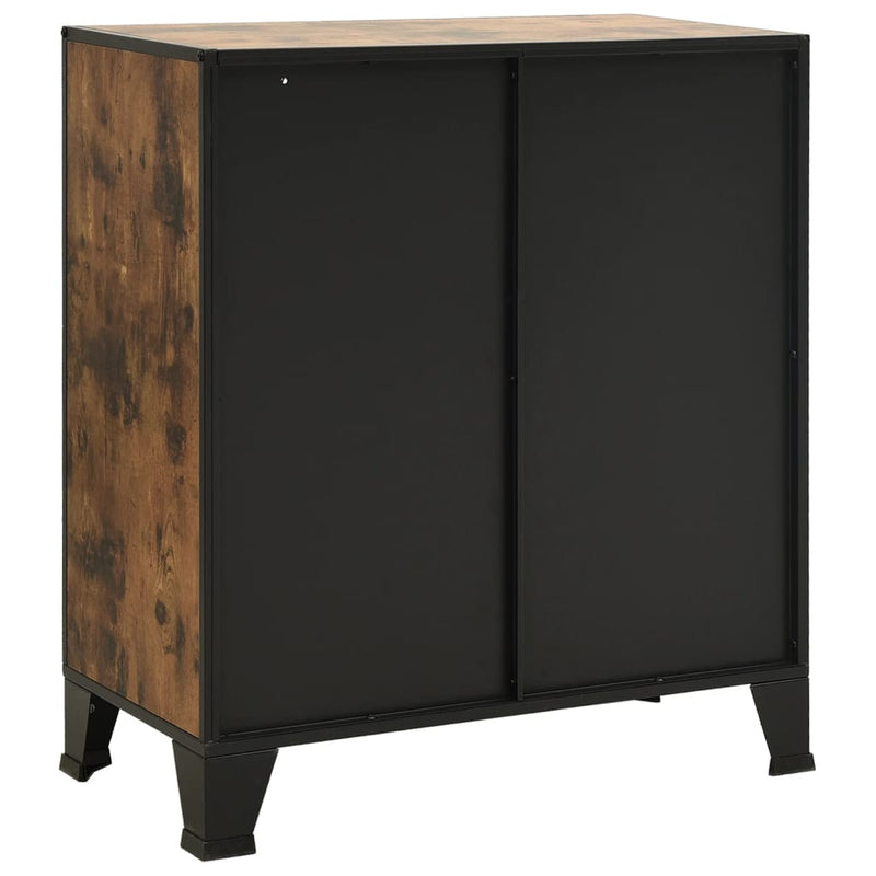 Storage Cabinet Rustic Brown 72x36x82 cm Metal and MDF Payday Deals