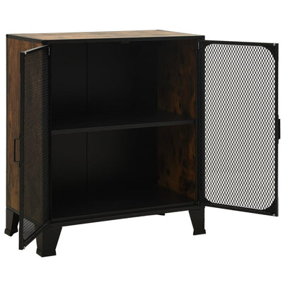 Storage Cabinet Rustic Brown 72x36x82 cm Metal and MDF Payday Deals