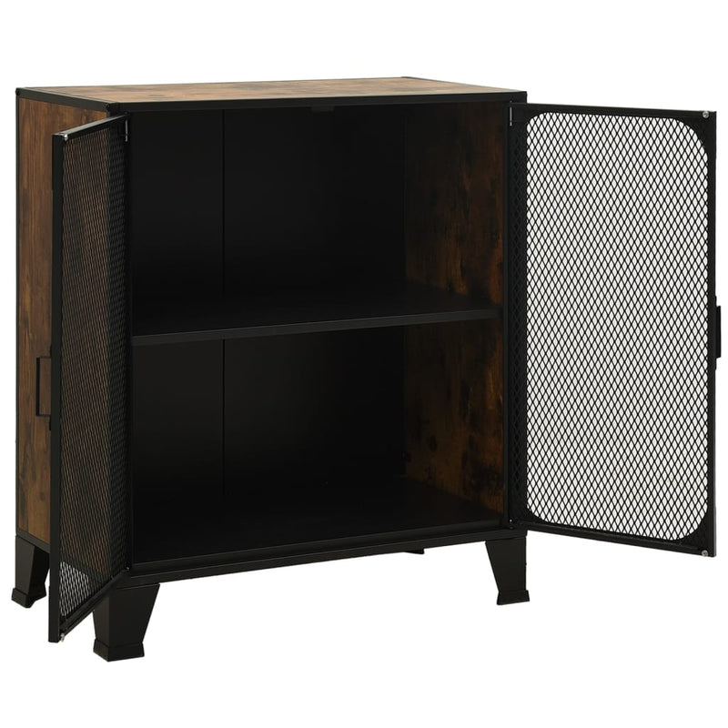 Storage Cabinet Rustic Brown 72x36x82 cm Metal and MDF Payday Deals