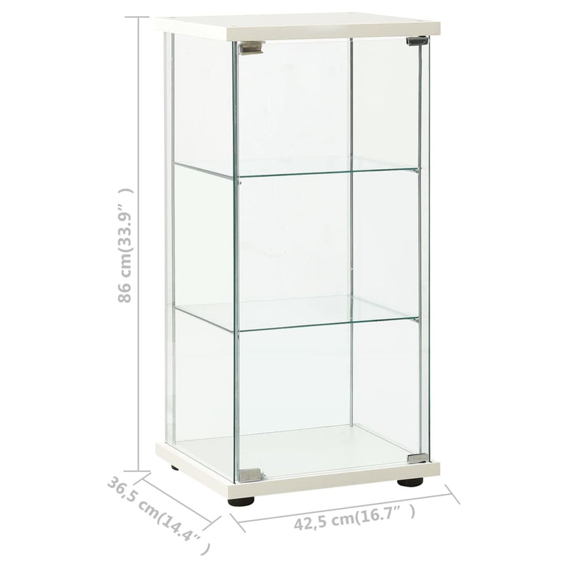 Storage Cabinet Tempered Glass White Payday Deals
