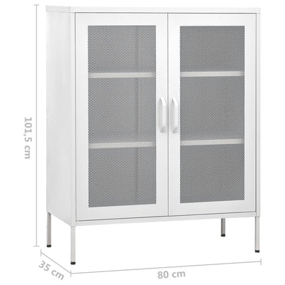 Storage Cabinet White 80x35x101.5 cm Steel Payday Deals