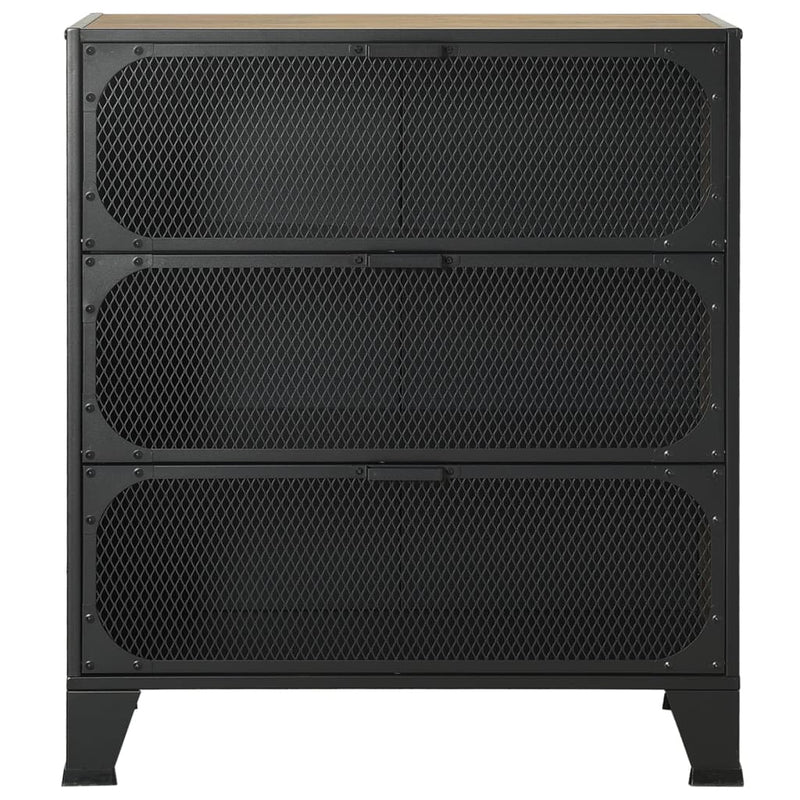 Storage Cabinets 2 pcs Rustic Brown 72x36x82 cm Metal and MDF Payday Deals