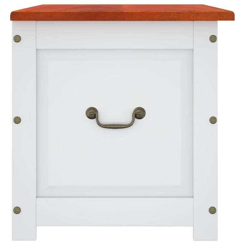 Storage Chest with Lid Brown and White Solid Wood Acacia Payday Deals