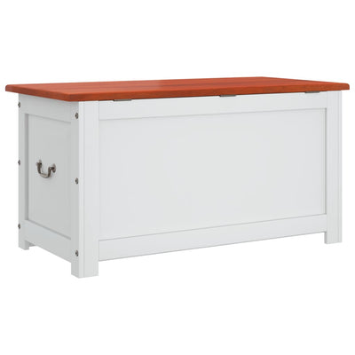 Storage Chest with Lid Brown and White Solid Wood Acacia Payday Deals