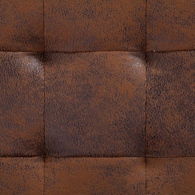 Storage Ottoman 87.5 cm Brown Faux Suede Leather Payday Deals