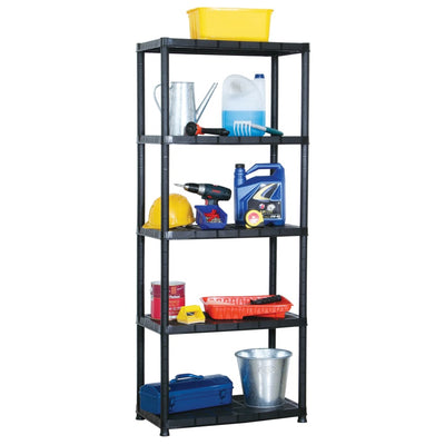 Storage Shelf 5-Tier Black 71x38x170 cm Plastic Payday Deals