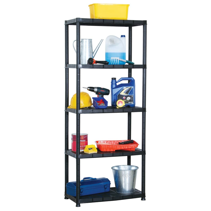 Storage Shelf 5-Tier Black 71x38x170 cm Plastic Payday Deals