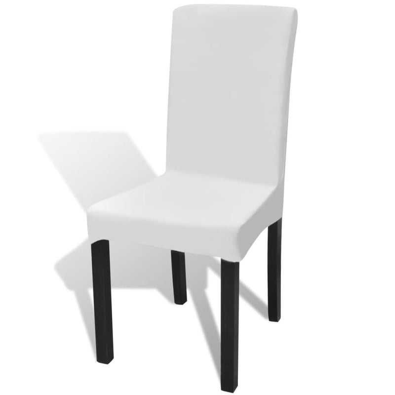 Straight Stretchable Chair Cover 4 pcs White Payday Deals