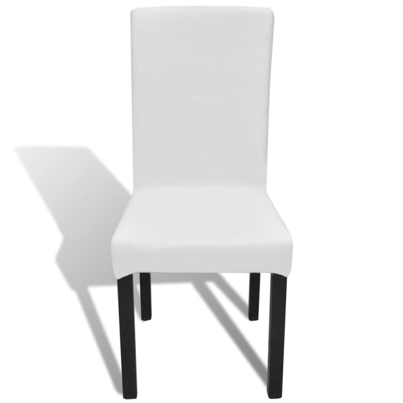 Straight Stretchable Chair Cover 4 pcs White Payday Deals