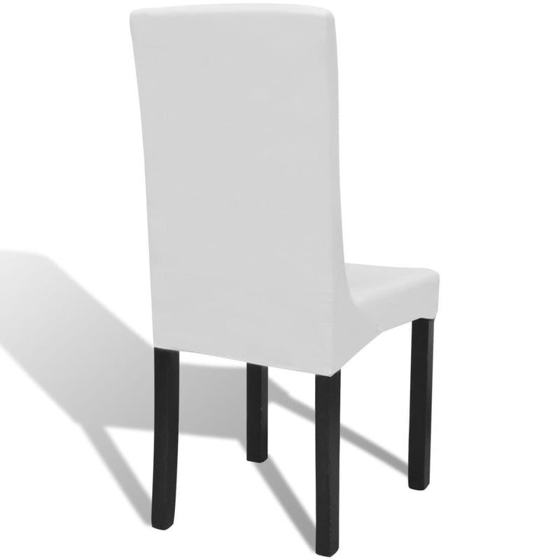 Straight Stretchable Chair Cover 4 pcs White Payday Deals