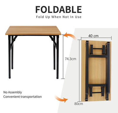 Sturdy and Heavy Duty Foldable Office Computer Desk (Teak, 80cm) Payday Deals