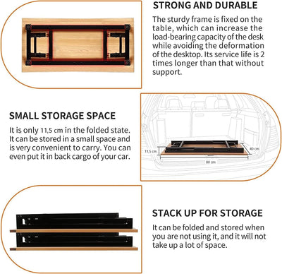 Sturdy and Heavy Duty Foldable Office Computer Desk (Teak, 80cm) Payday Deals