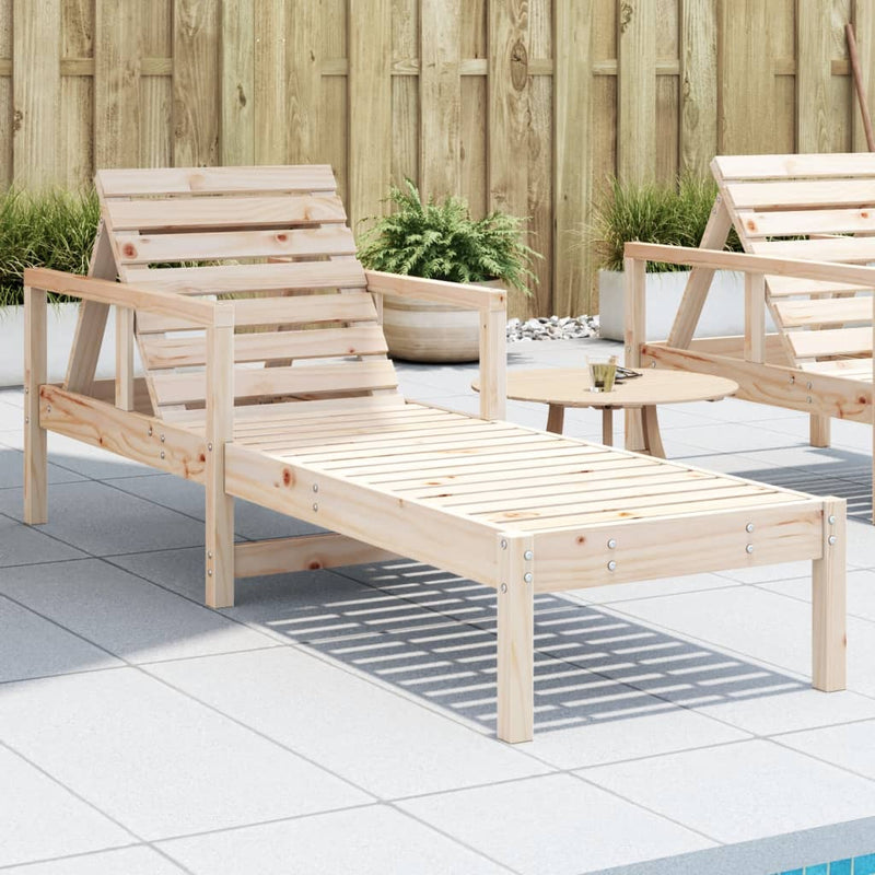 Sun Lounger 199.5x62x55 cm Solid Wood Pine Payday Deals