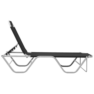 Sun Lounger Aluminium and Textilene Black Payday Deals