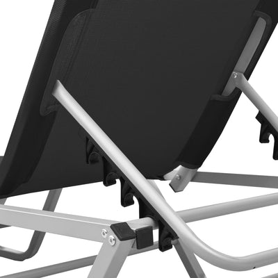 Sun Lounger Aluminium and Textilene Black Payday Deals