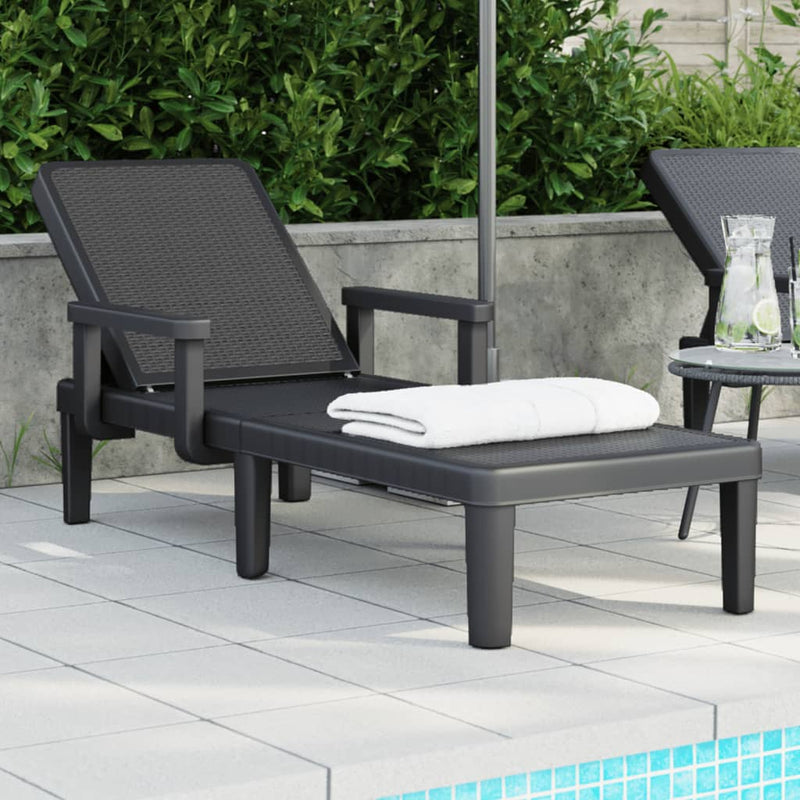 Sun Lounger Black 159x68x83.5 cm Polypropylene Payday Deals