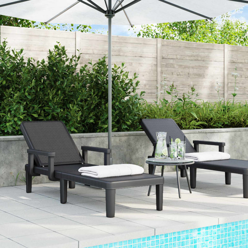 Sun Lounger Black 159x68x83.5 cm Polypropylene Payday Deals