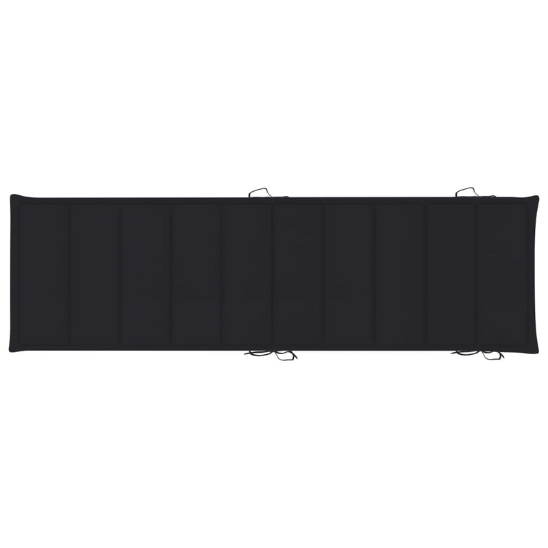 Sun Lounger Cushion Black 186x58x3 cm Payday Deals