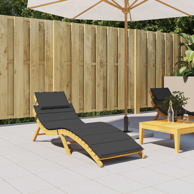 Sun Lounger Cushion Black 186x58x3cm Oxford Fabric Payday Deals