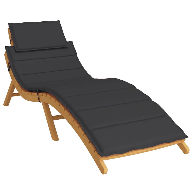 Sun Lounger Cushion Black 186x58x3cm Oxford Fabric Payday Deals