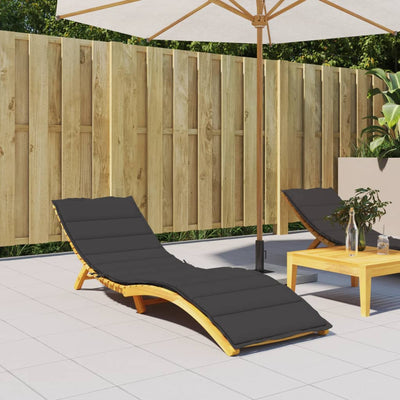Sun Lounger Cushion Black 200x60x3 cm Fabric Payday Deals