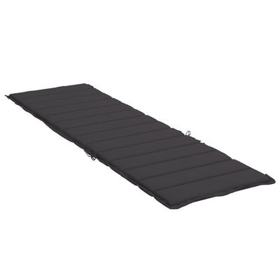 Sun Lounger Cushion Black 200x70x3cm Oxford Fabric Payday Deals