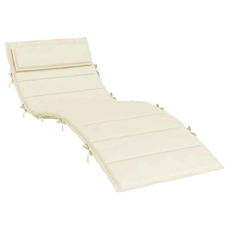 Sun Lounger Cushion Cream 180x60x3 cm Oxford Fabric Payday Deals