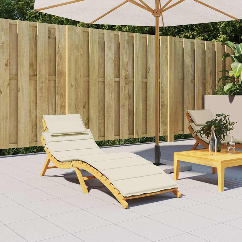 Sun Lounger Cushion Cream 186x58x3cm Oxford Fabric Payday Deals