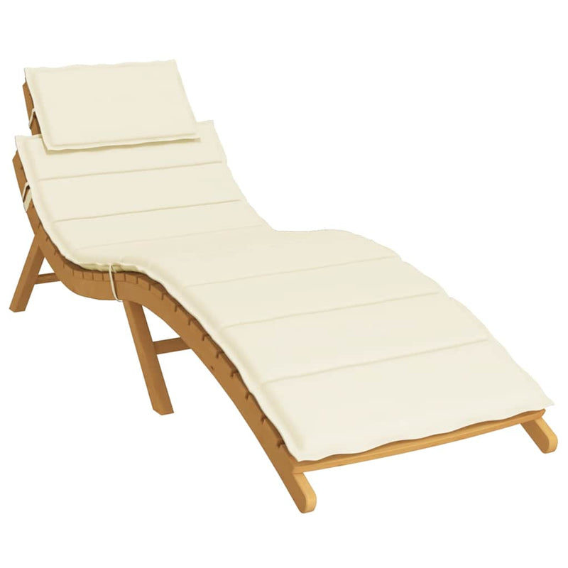 Sun Lounger Cushion Cream 186x58x3cm Oxford Fabric Payday Deals