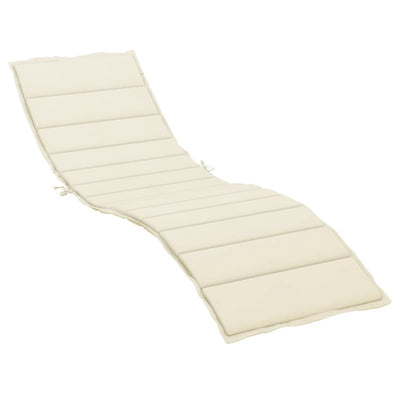 Sun Lounger Cushion Cream 200x60x3 cm Fabric Payday Deals