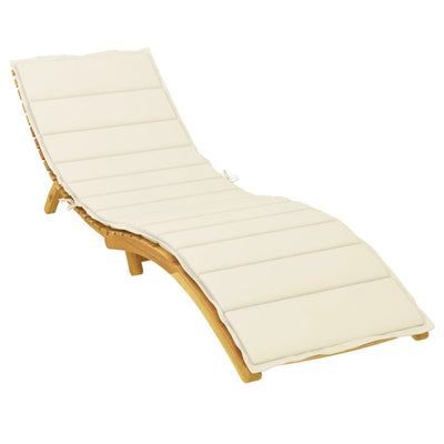 Sun Lounger Cushion Cream 200x60x3 cm Fabric Payday Deals