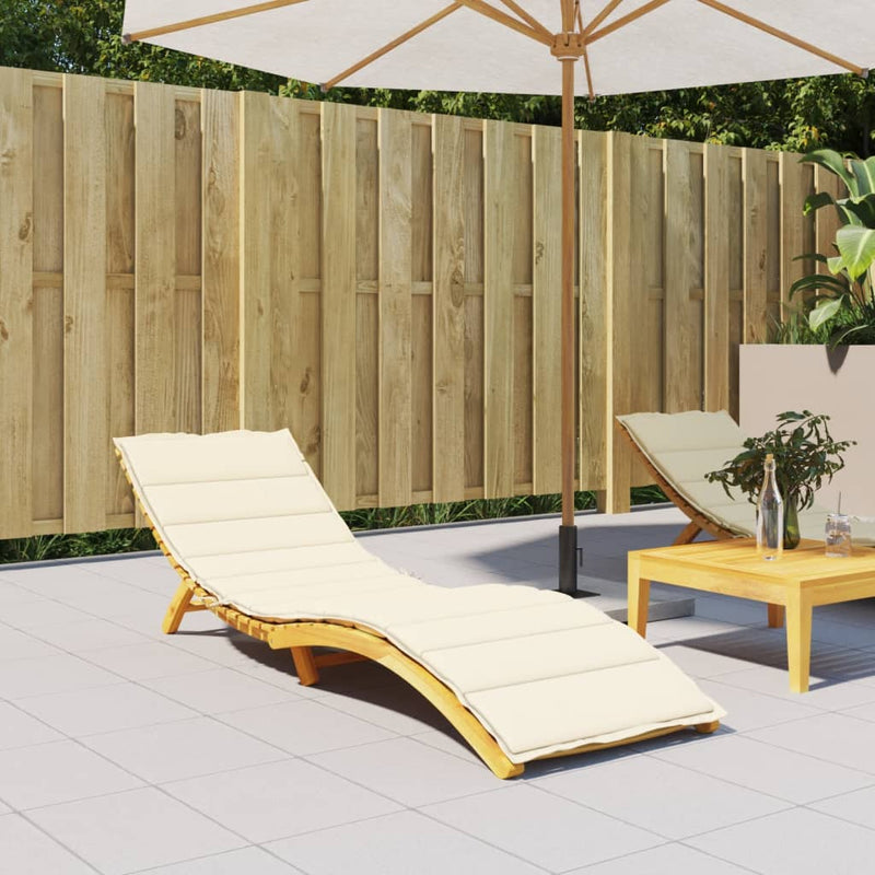 Sun Lounger Cushion Cream 200x70x3cm Oxford Fabric Payday Deals