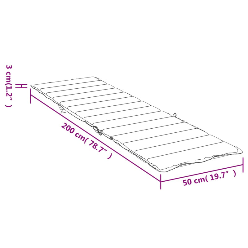 Sun Lounger Cushion Grey 200x50x3cm Oxford Fabric Payday Deals