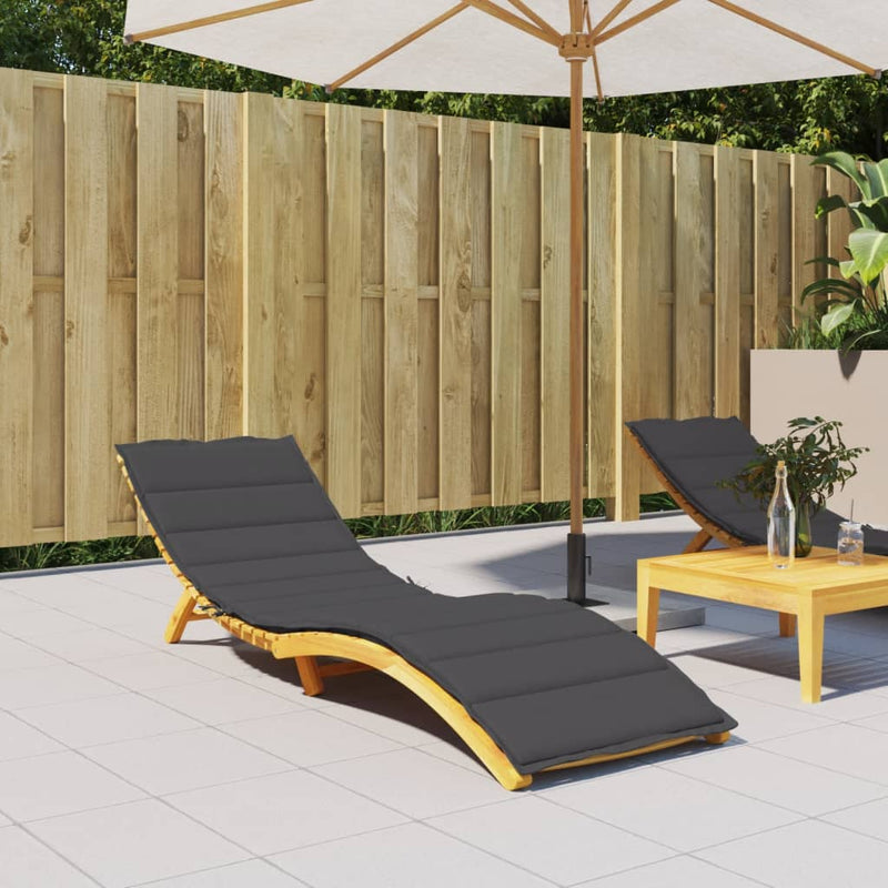 Sun Lounger Cushion Melange Anthracite 200x60x4 cm Fabric Payday Deals