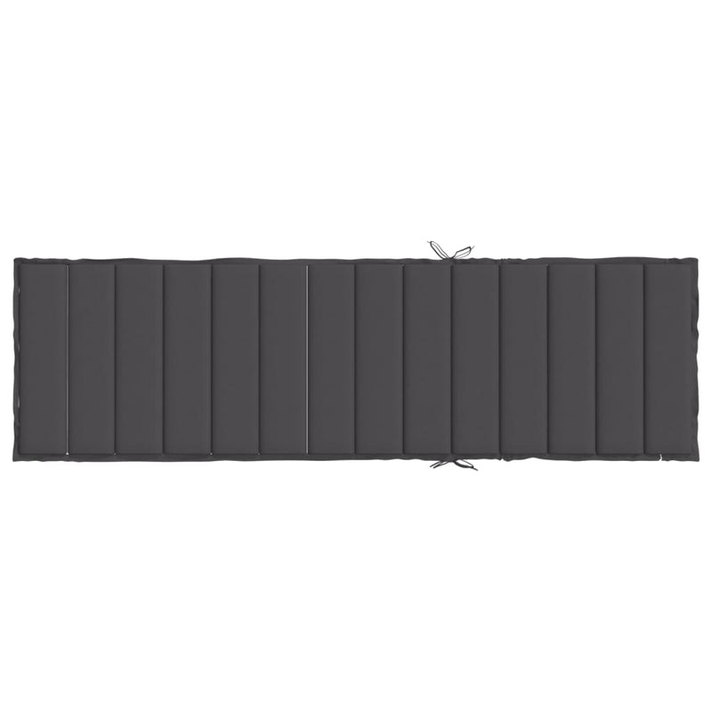 Sun Lounger Cushion Melange Anthracite 200x60x4 cm Fabric Payday Deals