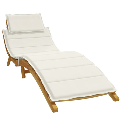 Sun Lounger Cushion Melange Cream 186x58x3 cm Fabric