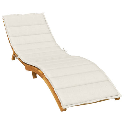 Sun Lounger Cushion Melange Cream 200x50x4 cm Fabric