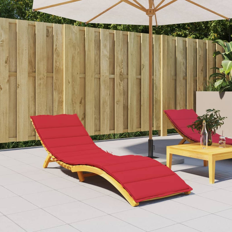 Sun Lounger Cushion Red 200x70x3 cm Fabric Payday Deals