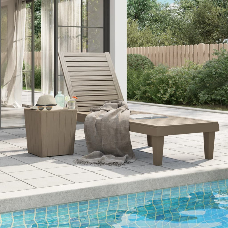 Sun Lounger Light Brown 155x58x83 cm Polypropylene Payday Deals