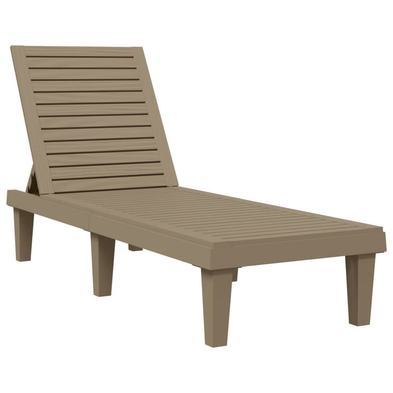 Sun Lounger Light Brown 155x58x83 cm Polypropylene Payday Deals