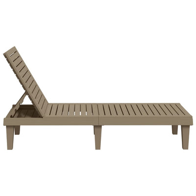 Sun Lounger Light Brown 155x58x83 cm Polypropylene Payday Deals