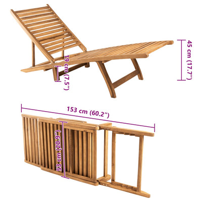 Sun Lounger Solid Teak Wood Payday Deals