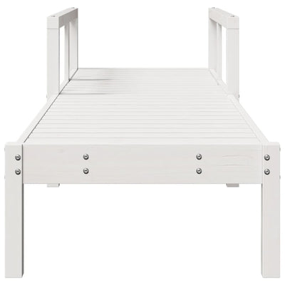 Sun Lounger White 199.5x62x55 cm Solid Wood Pine Payday Deals